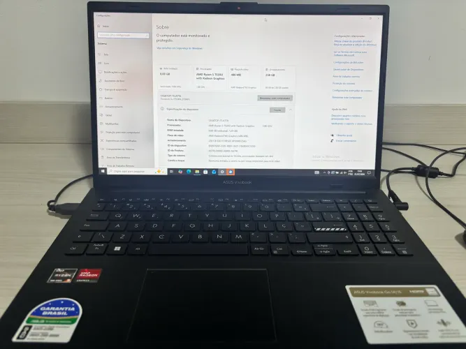 Notebook ASUS VivoBook Go15, AMD RYZEN 5 7520U, 8GB, 256GB SSD, Tela 15?6? FHD