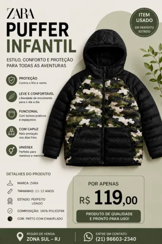 Casaco Puffer Zara