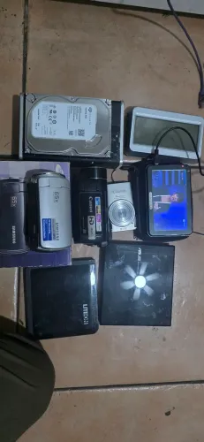 Lote eletrônico,filmadoras,tv,h.d 1 tera,câmera digital etc