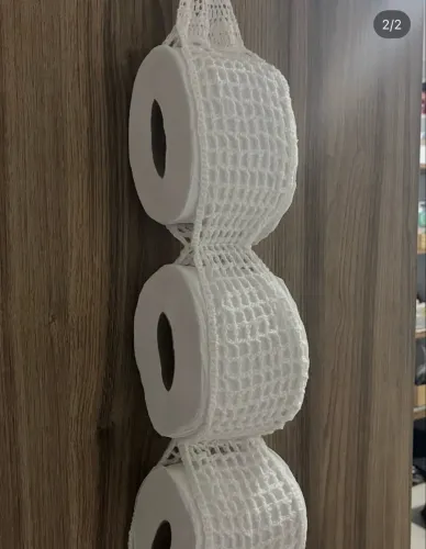 Porta papel higiênico de crochê 