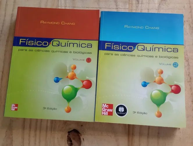 Livros Físico-química volumes 1 e 2.