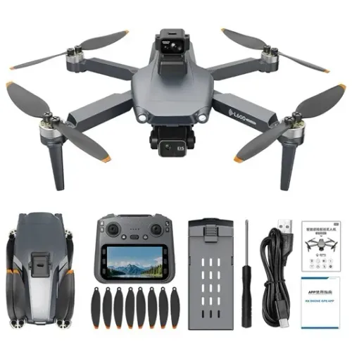 Drone L600-1 Pro Max, Controle com Tela, GPS, Gimbal de 3 Eixos
