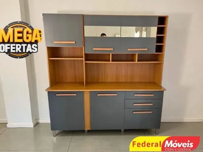 Armário de Cozinha com Espelho em MDF >Novo< - Temos Crediário