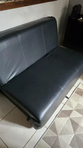 Sofá-cama Tok&Stok 2 lugares preto - 1,85m - vira cama casal