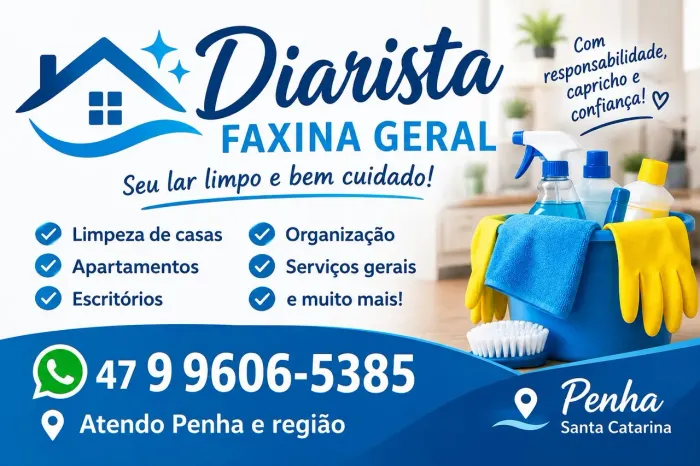 Diarista limpeza geral