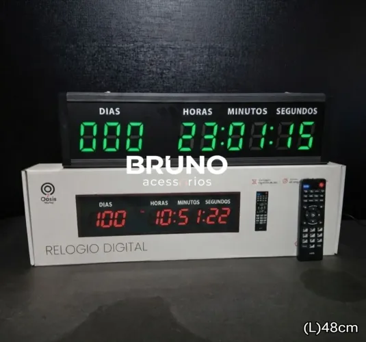 Relógio Digital Led gigante 48cm com cronômetro