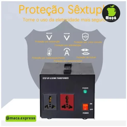 Transformador De Voltagem 2000va Bivolt 110/220v Bom-9303