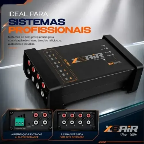 Processador De Áudio Digital X8 Air 8 Canais Bluetooth
