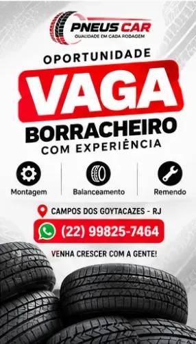 VAGA DE BORRACHEIRO COM EXPERIÊNCIA PERÍODO INTEGRAL