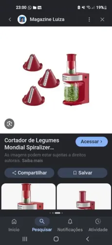Vendo esse triturador de legumes em formato de espaguete da mondial.
