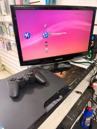 PS3 SLIM DESBLOQUEADO HEN 256GB 14MIL JOGOS LIBERADO