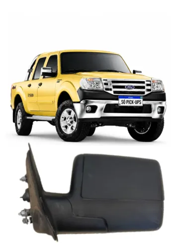 Retrovisor Esquerdo Ford Ranger 2010 A 2012 Preto Manual