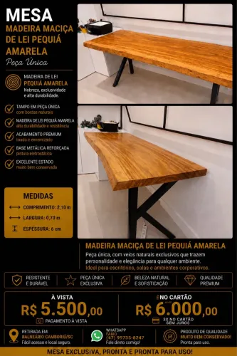 Mesa madeira de lei