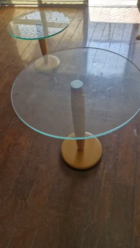 Jogo mesas de canto vidro sala