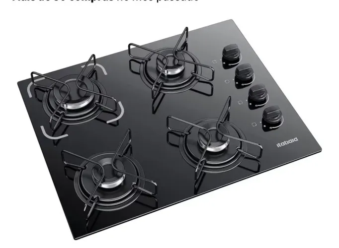 Cooktop Itatiaia 4 Bocas Acendimento Automático Mesa de Vidro Temperado Preto