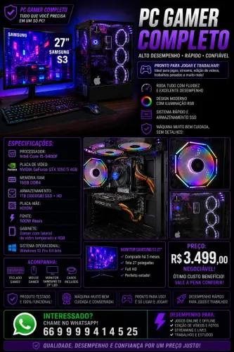 Vendo Pc Gamer completo