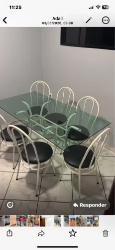 mesa de vidro 6 cadeiras 
