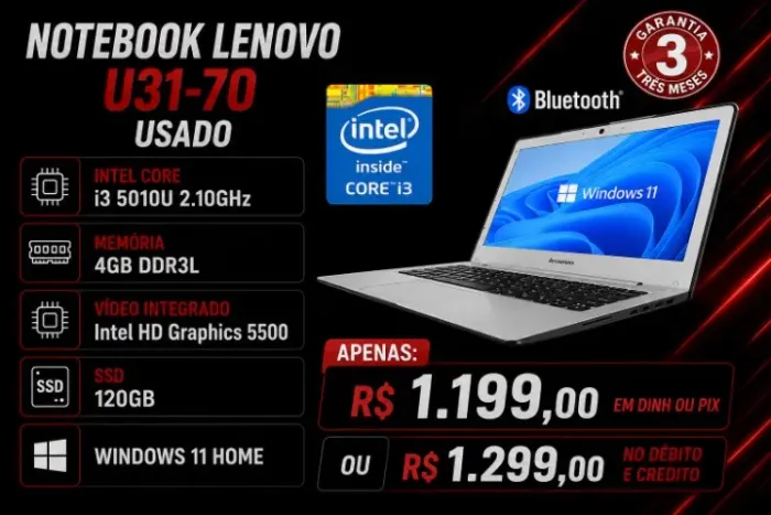 Lenovo U31-70 Revisado com Garantia