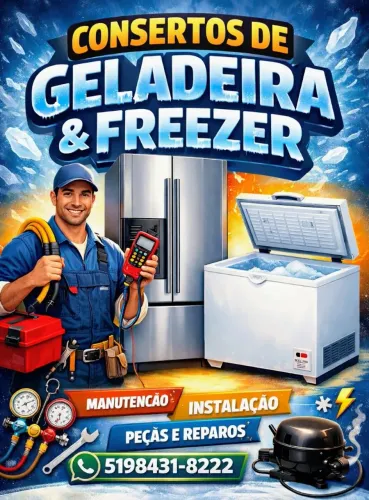 Sua geladeira parou? Não deixe sua comida estragar!! Conserto rápido e garantido