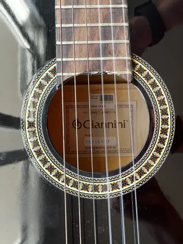 Kit Completo Violão Giannini Preto + Capa + Afinador - Oportunidade!