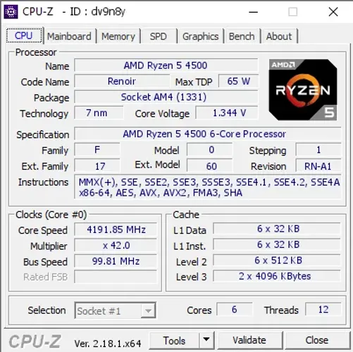 Processador Amd Ryzen 5 4500