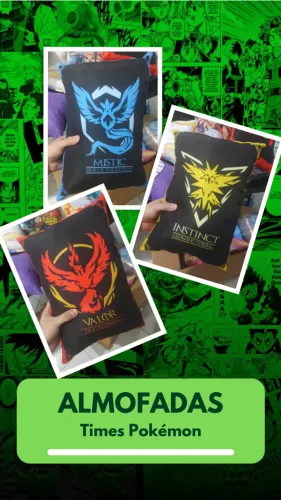 Almofada Times Pokemon - Instinct Valor Mistic Pokeball TCG Pikachu Ash Mew- NerdDog Store