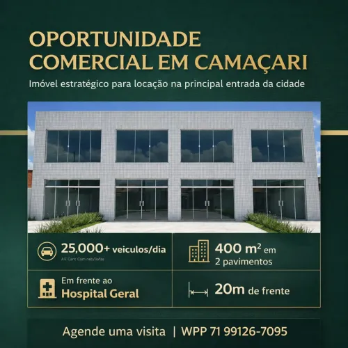 Imóvel para aluguel possui 400 metros quadrados em Ponto Certo - Camaçari - BA