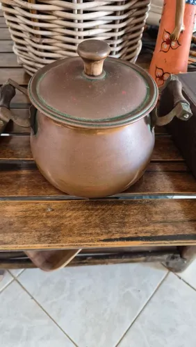 PANELA E RICHAUD COM BANDEJA MACETADA EM COBRE