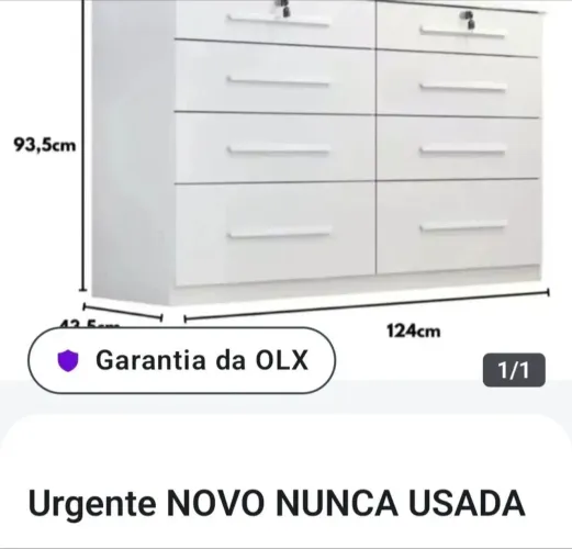 COMODA SEM USO COM CHAVES EM DUAS GAVETAS