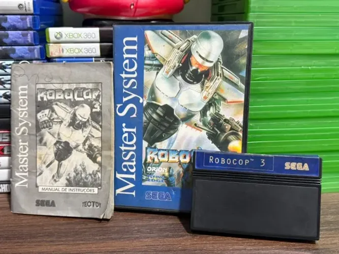 Jogo Robocop 3 Tec Toy Cartucho Original Master System Completo Caixa Jogo e Manual