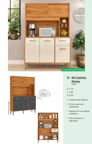 Kit cozinha pérola 1,20m - Promoção