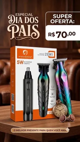 Máquina de barba e cabelo com aparador de pelos