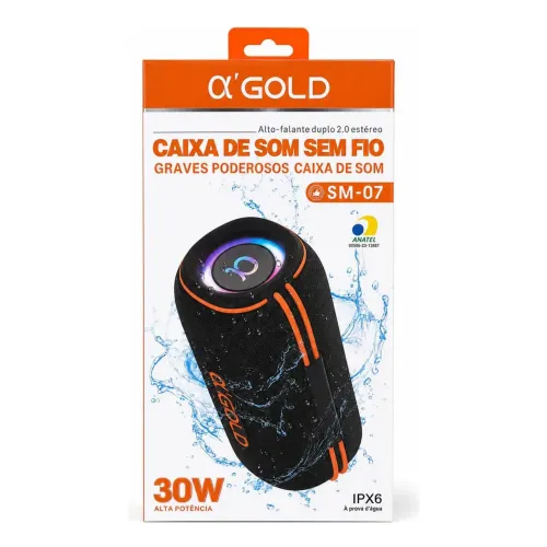 Caixa De Som Bluetooth 30w À Prova D'água