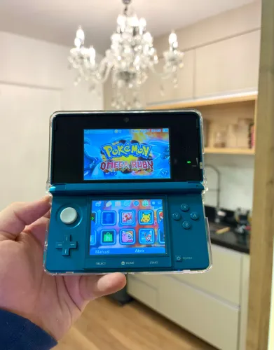 Nintendo 3ds + caixa e manuais + muitos jogos como Pokémon Mario Zelda
