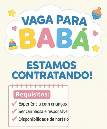 Procura-se Babá (Diarista ou Fixa)