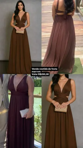 Vendo vestido de festa marrom
