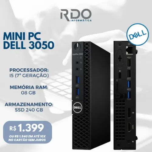 Mini PC Dell OptiPlex 3050 i5 7ª Geração 8GB RAM SSD 240GB - Compacto, potente e barato!