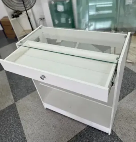 BALCÃO CAIXA VITRINE COM VIDRO SUPERIOR - 100% MDF - NOVO