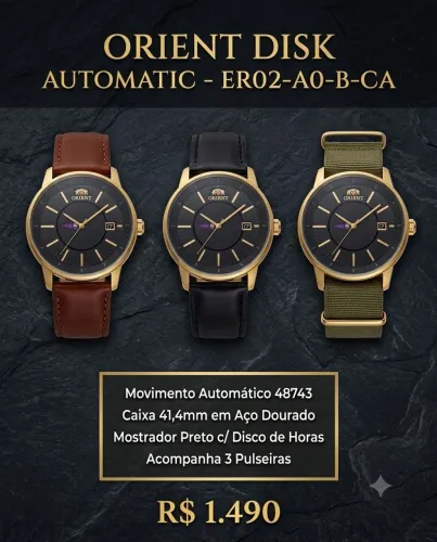 VENDO ? ORIENT DISK ER02-A0-B-CA ? AUTOMÁTICO JAPONÊS
