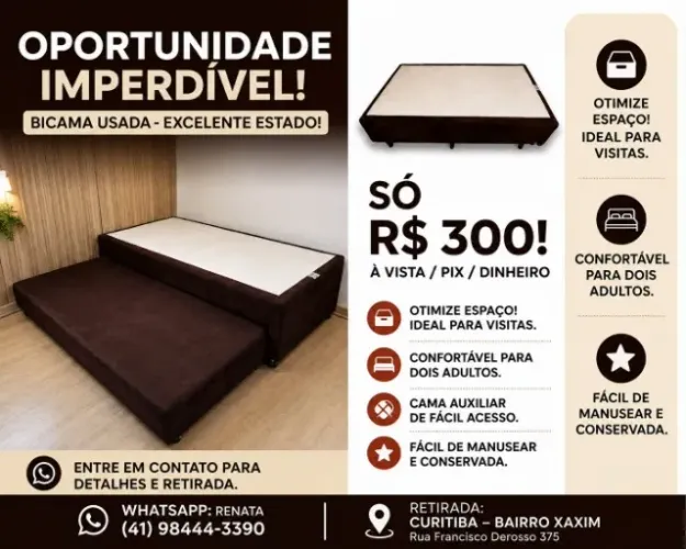 Cama/Bicama solteiro usada