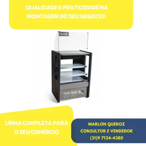 Balcão Caixa Polar Preto 80CM