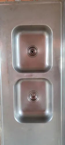 Pia inox com 2 cuba