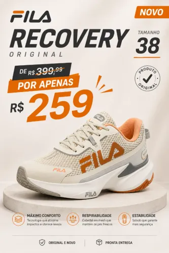 FILA Recovery Tênis Feminino Original Tamanho 38