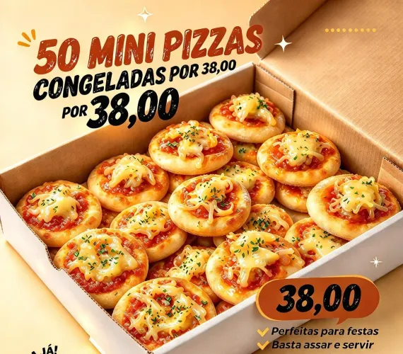 PROMOÇÃO 50 MINI PIZZA POR 38,00