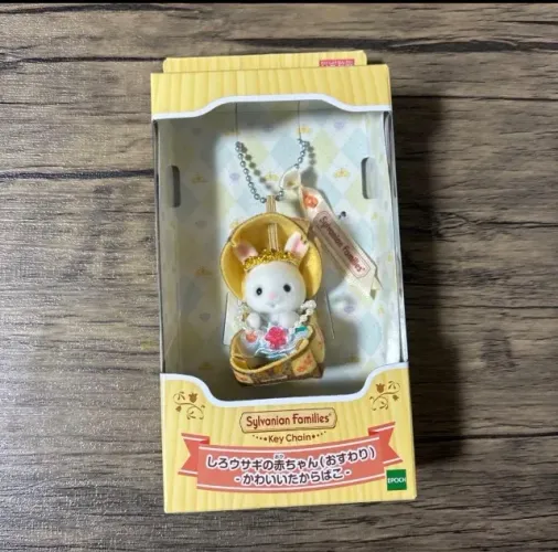 Sylvanian families - chaveiro bebê coelho branco 
