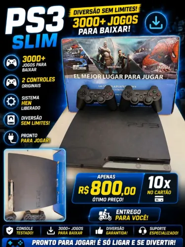 Ps3 slim lotado com 3000 jogos pra baixar