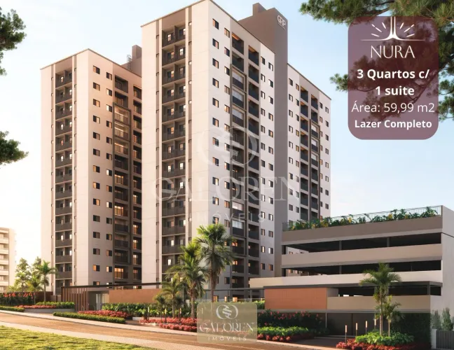 Nura 3Q c/ 1 suite / 60 m2: lazer completo | A 100 m da Av. Carlos Borges.