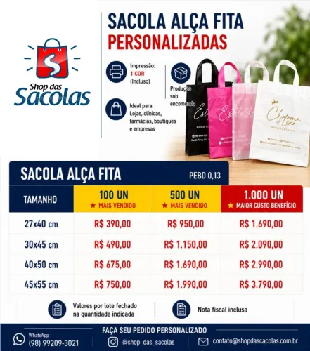 Sacolas personalizadas