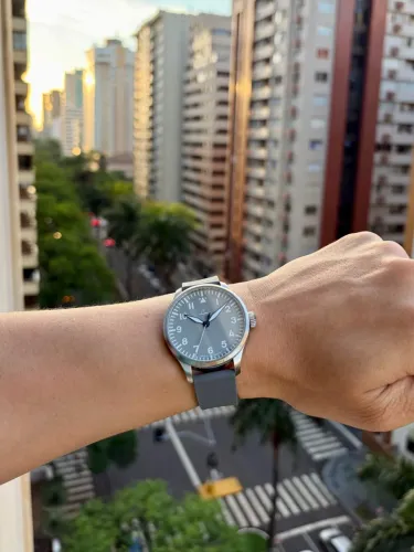 Relógio Laco Pilot Basic Augsburg Automático Cinza