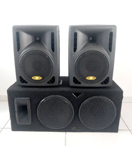Sistema de som ATIVO + PASSIVO 3 CAIXAS PROFISSIONAL